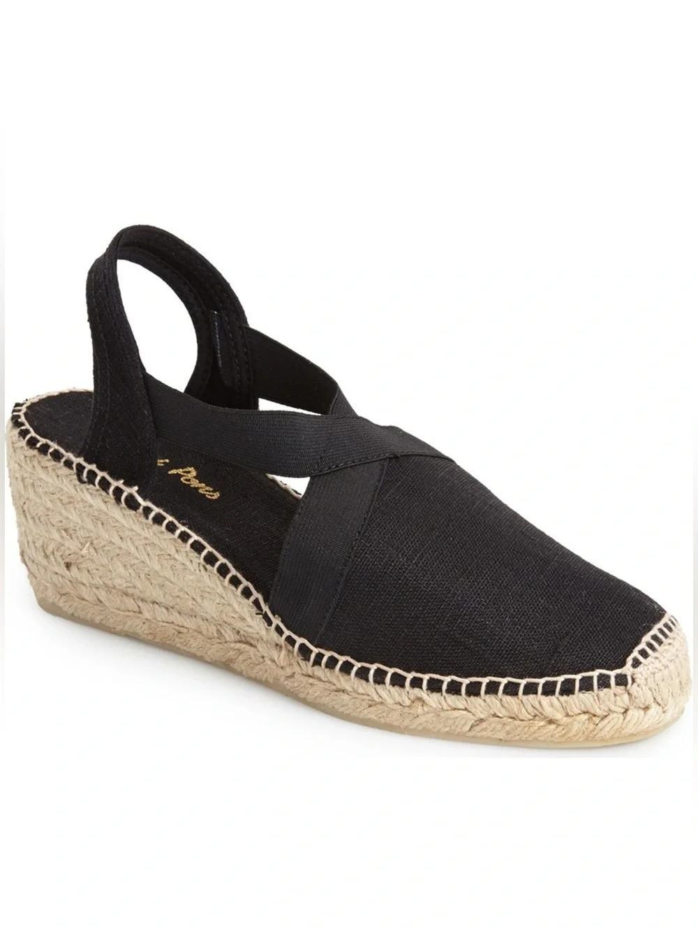 Tony Pons Ter Slingback Espadrille Sandals Shoes Black sz 40 US 10